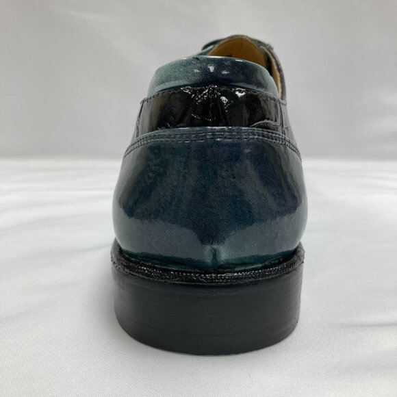 LIBERTYZENO Mens Leather Croco Print Oxford Two Toned Dress Shoes - Picture 3 of 6